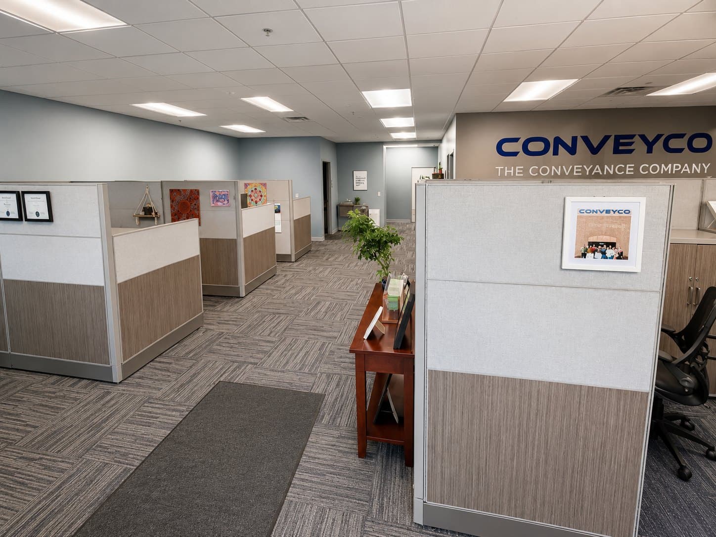 Inside the Conveyco office in Burnsville, Minnesota